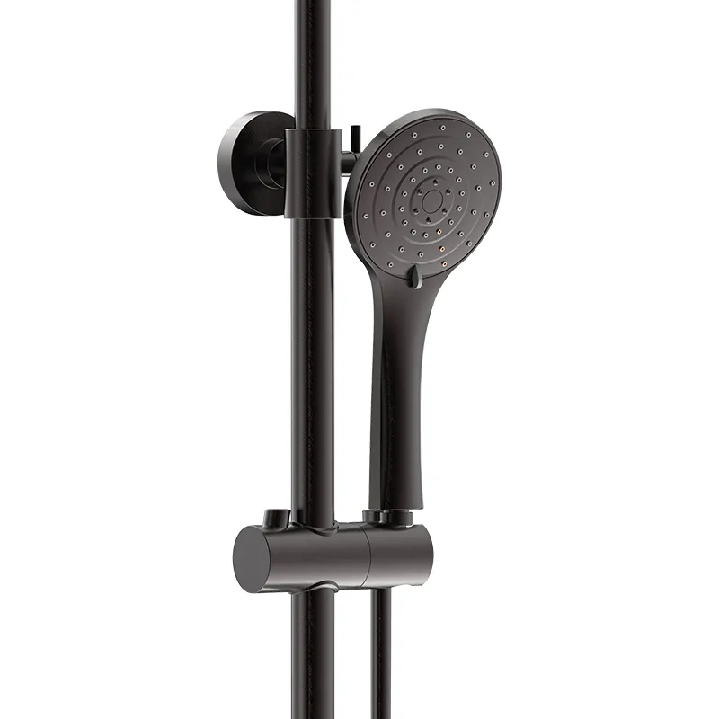 LA FONZA SHOWER COLUMN SLT1024-1001 MATTE BLACK BRASS BATHROOM ROUND